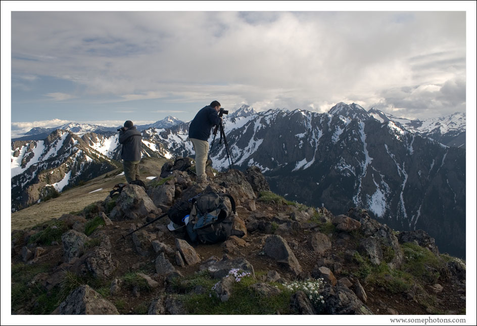 Photographers in the Olympic Mountains, Washington