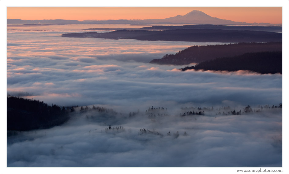 Mt Rainier and Fog, Washington