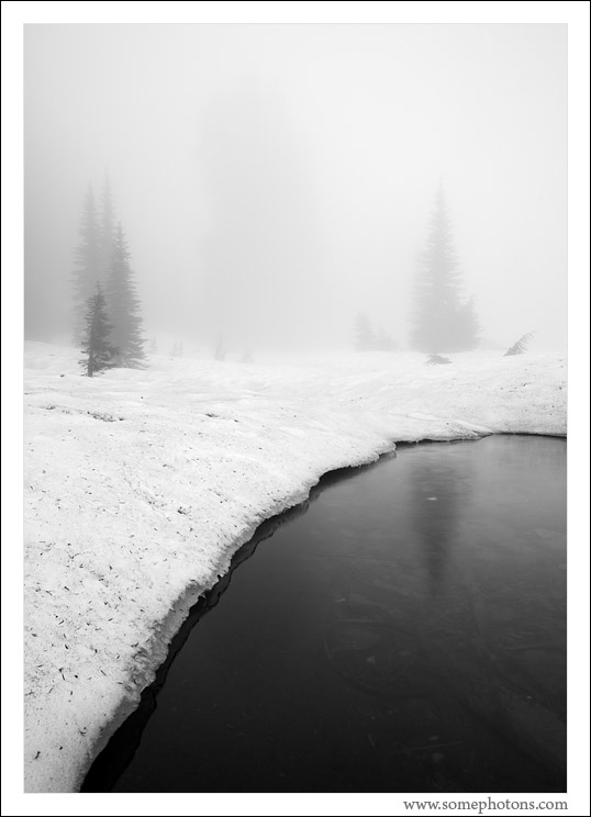 Heavy snowpack lingering into August, Mt Rainier National Park, Washington