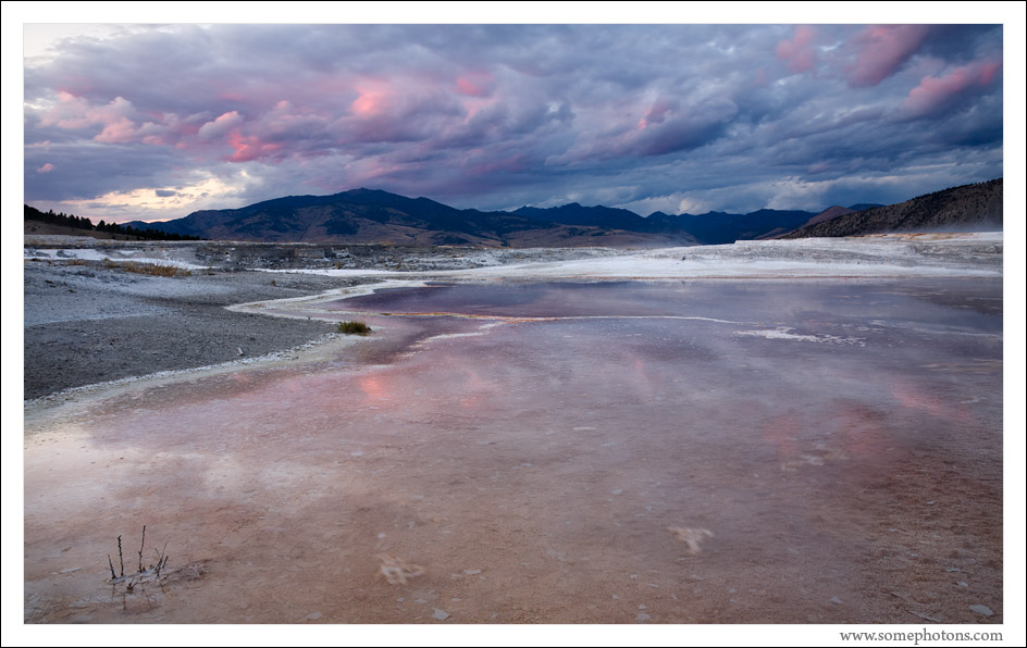 Hot springs sunset, Yellowstone National Park