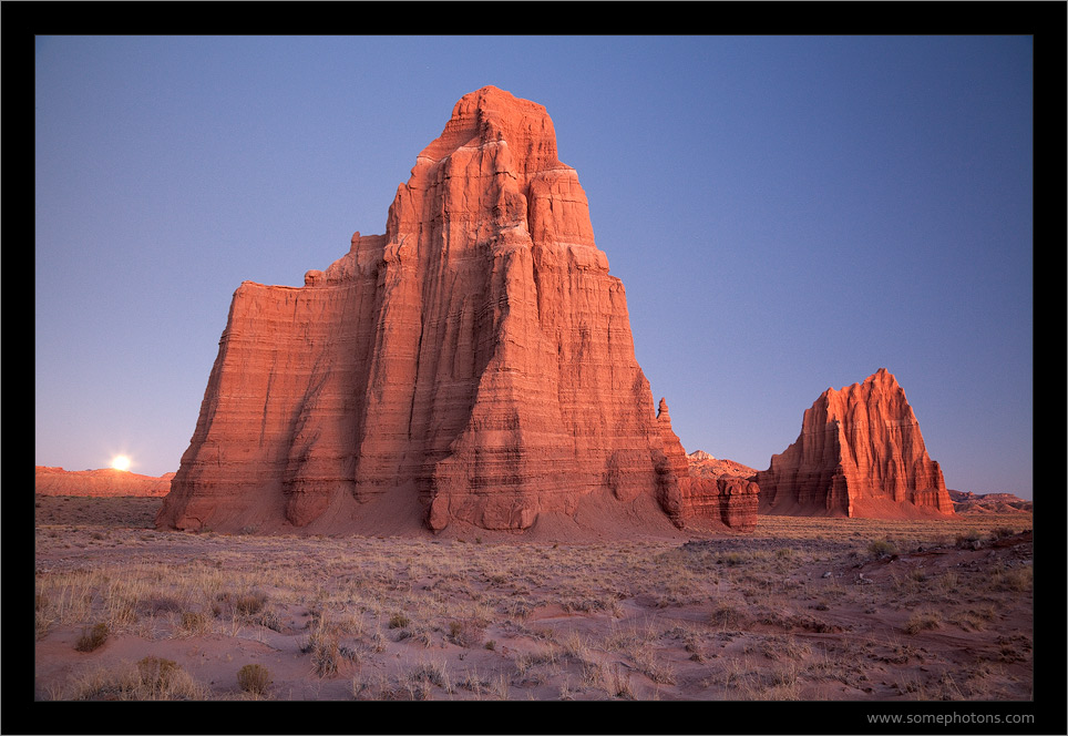 Pre-dawn Moonset, Lower Cathedral Valley, Capitol Reef National Park