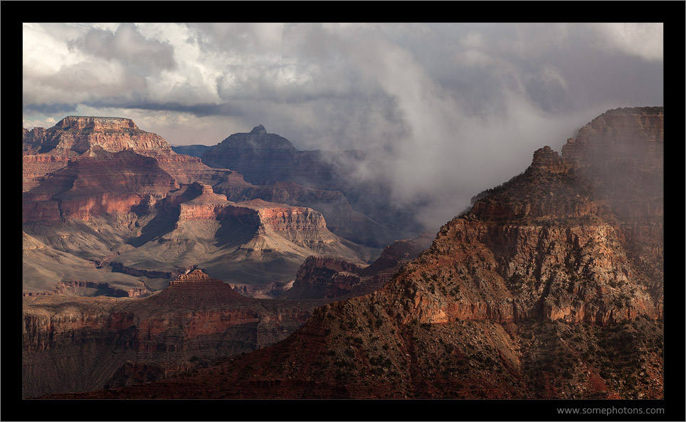 Snowstorm moving through the Grand Canyon