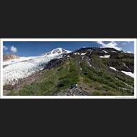 Hikers resting near Mt Baker, Washington