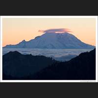 Mt Rainier and Lenticular Cloud, Washington