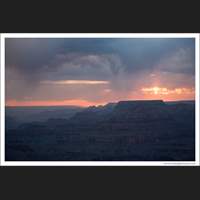 Unsettled sunset over the Grand Canyon