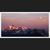 Moon and Mt Shuksan, North Cascades, Washington