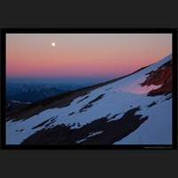 Moonrise and sunset, Mt Rainier National Park